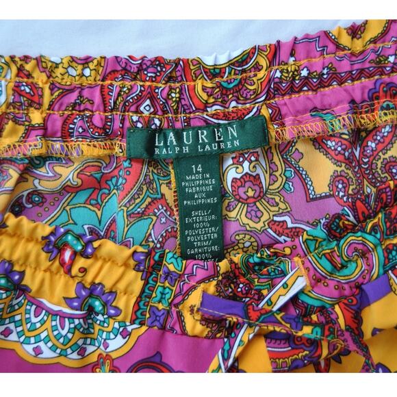 Ralph Lauren Paisley Lightweight Pants w/ Pockets Size: 14 - Picture 7 of 9